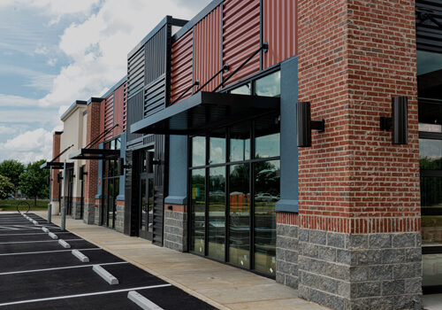 Commercial building. New Shopping Strip Center.